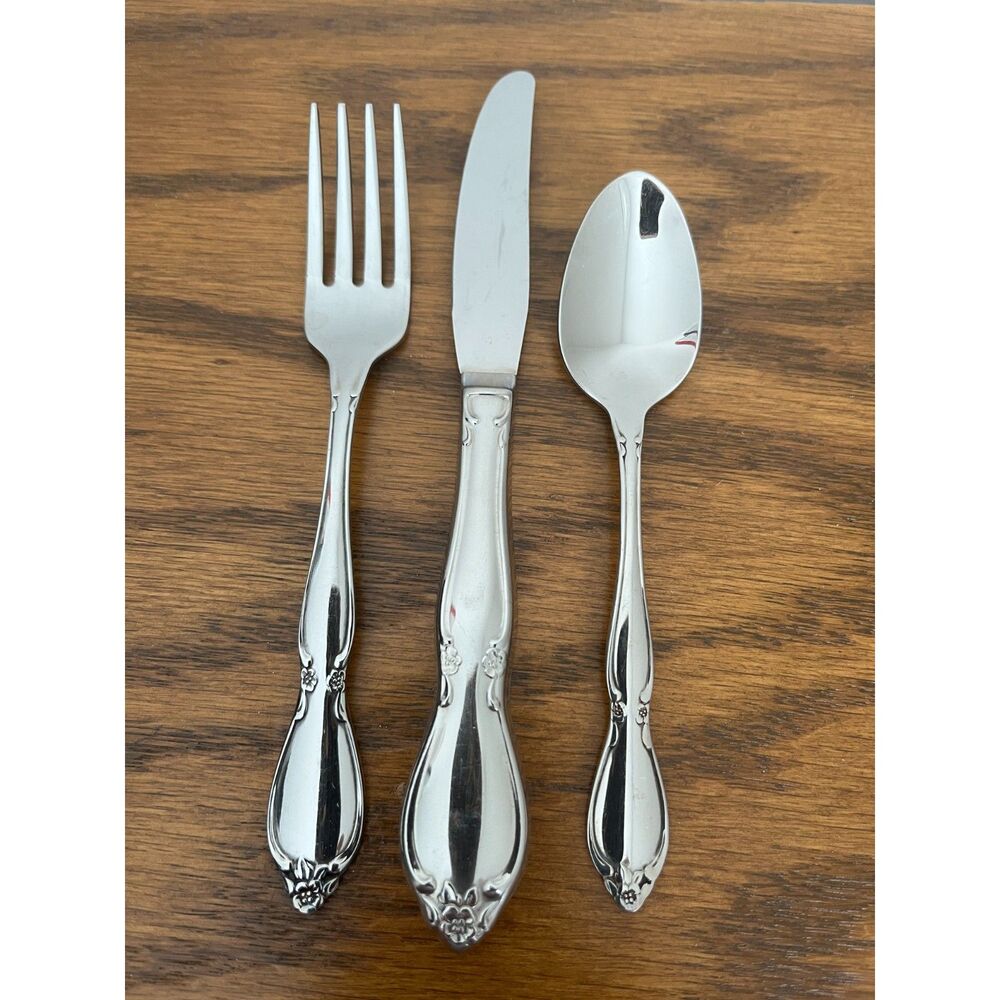 Vtg Oneida Community Stainless Youth/Child Feeding Set - 3 Piece Set - EUC